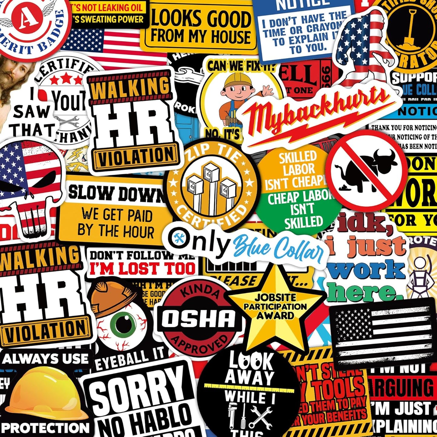 Hilarious Hard Hat Stickers (150 Stickers)