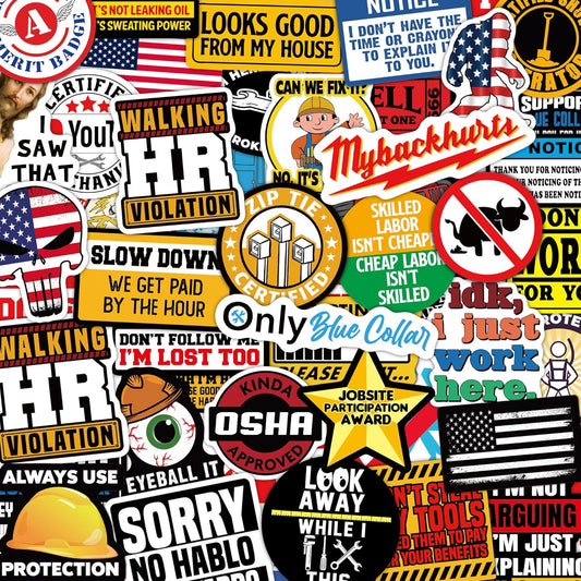 Hilarious Hard Hat Stickers (150 Stickers)