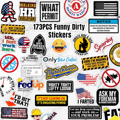 Hilarious Hard Hat Stickers (150 Stickers)